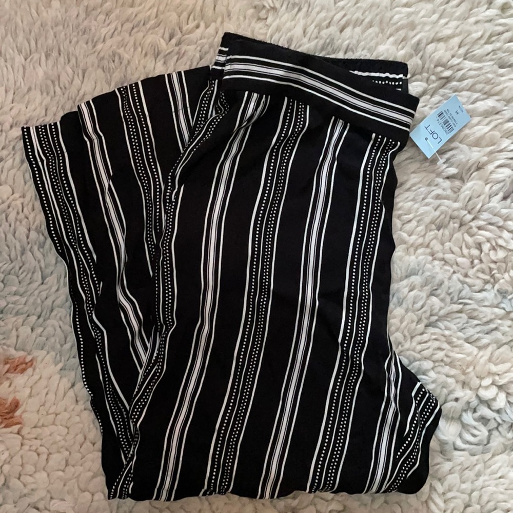 Loft striped wide leg pant